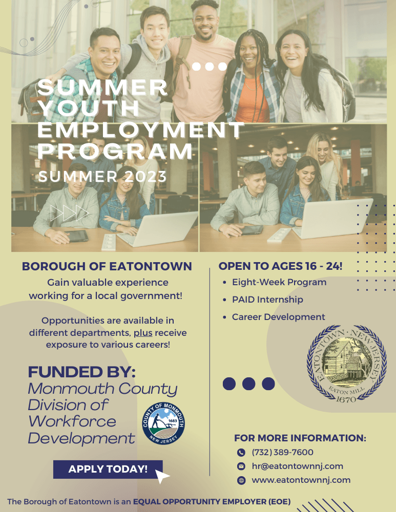 2023 Eatontown SYEP Internship Program