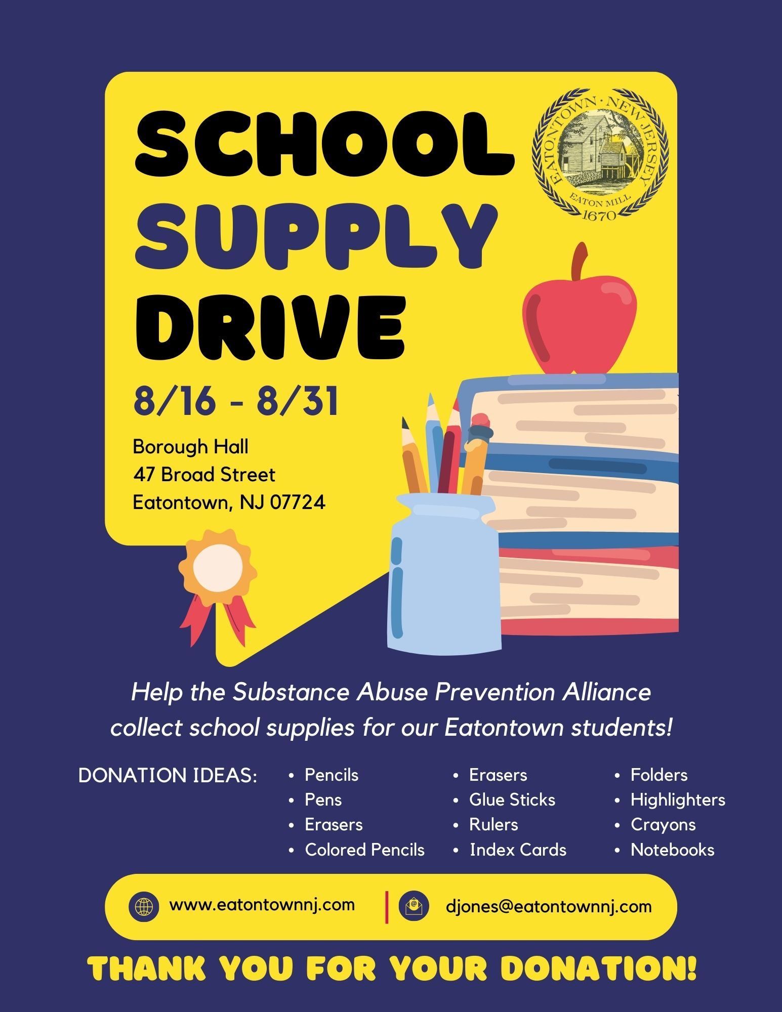 Eatontown School Supply Drive