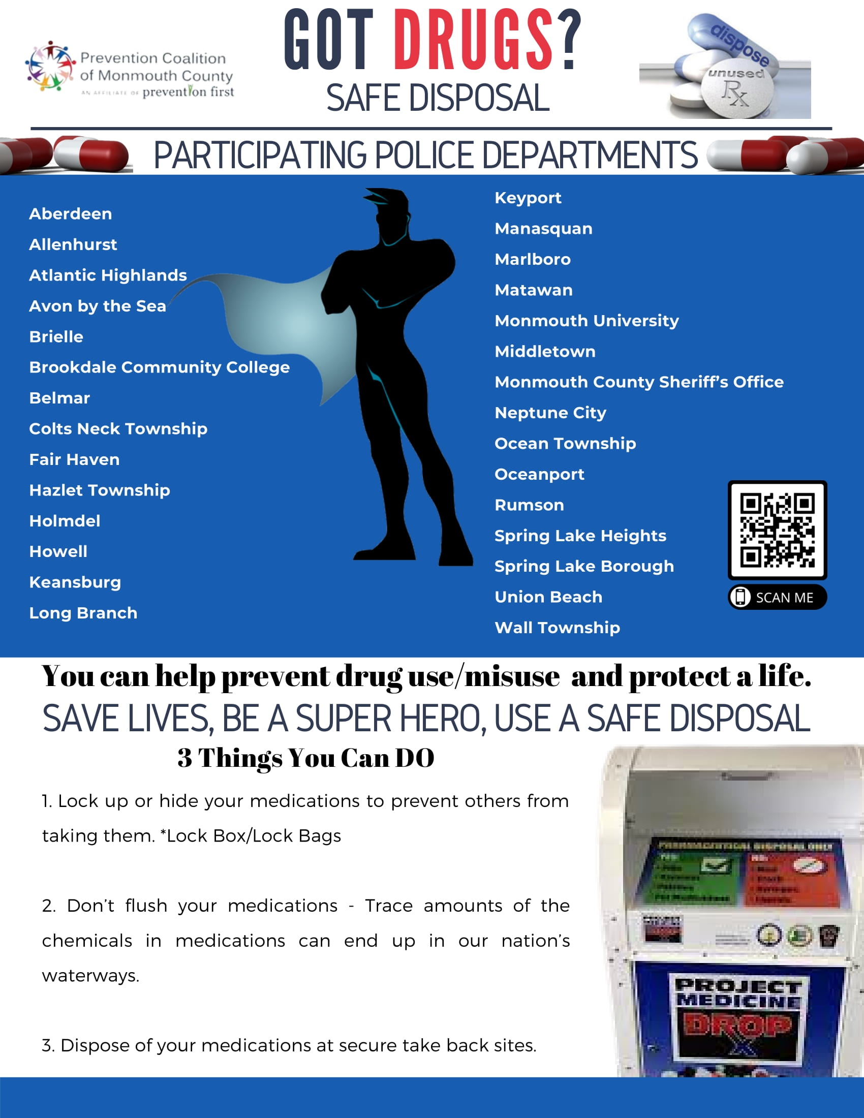 List of Monmouth County Prescription Drop Box Locations 