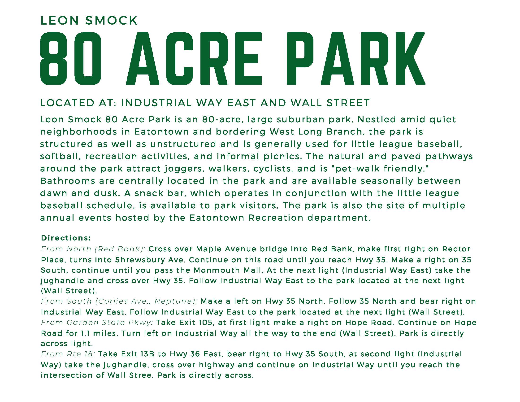Description of 80 Acres Park